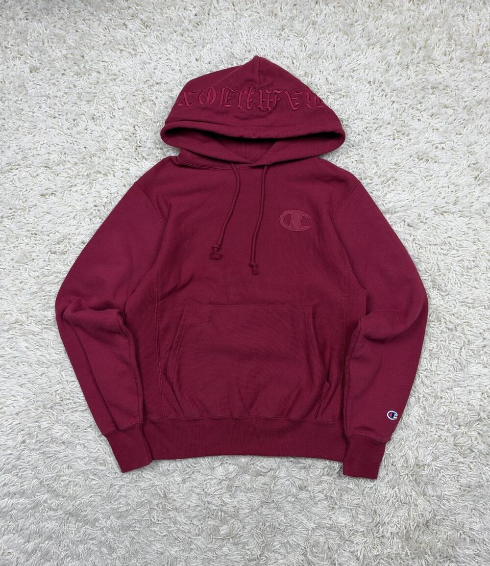 Champion Reverse Weave Hoodie Mens Medium Maroon Old English Hood Embroidered